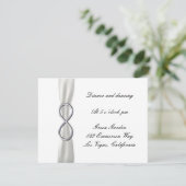 Carte de réception mariage blanc Silver Infinity (Debout devant)