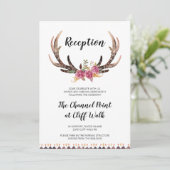 Carte de réception mariage campagnard, Antlers aqu (Debout devant)