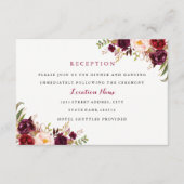 Carte de réception Mariage de automne rouge Bourgo (Devant)