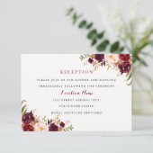 Carte de réception Mariage de automne rouge Bourgo (Debout devant)