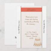 Carte de réception Mariage de gâteau rouge/crème (Devant / Derrière)