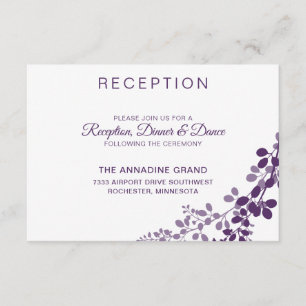 Carte de réception Mariage Vignes pourpres / Plum 