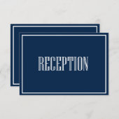 Carte de réception Marine Blue Old Fashion Typogra (Devant / Derrière)