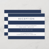 Carte de réception marine et blanche (Devant / Derrière)