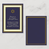 Carte de réception Marine & Gold Bar Mitzvah (Devant / Derrière)