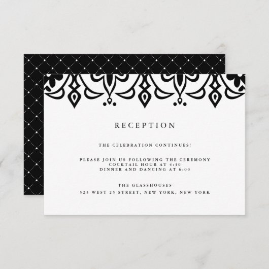 Carte de réception Marrakech | Noir (Devant / Derrière)