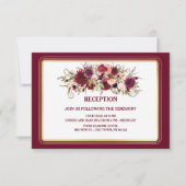 Carte de réception Marsala Red and Gold Wedding (Devant)