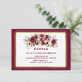 Carte de réception Marsala Red and Gold Wedding (Debout devant)
