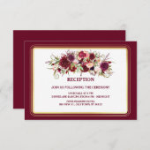 Carte de réception Marsala Red and Gold Wedding (Devant / Derrière)