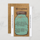 Carte de réception Mason Jar Burlap 3,5 x 7 rouill (Devant / Derrière)