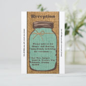 Carte de réception Mason Jar Burlap 3,5 x 7 rouill (Debout devant)