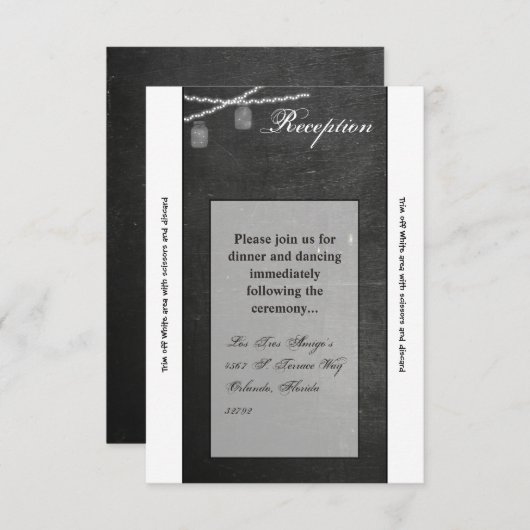 Carte de réception Mason Jar Chaleur de chaîne de (Devant / Derrière)