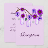 Carte de réception Mason Jars Fleurs Violettes (Devant / Derrière)