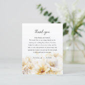 Carte de réception Merci de mariage blanc or (Debout devant)