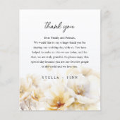 Carte de réception Merci de mariage blanc or (Devant)