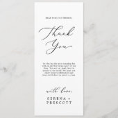 Carte de réception Merci de thé à calligraphie dél (Devant)