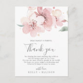 Carte de réception Merci en fleurs de cerisier res (Devant)