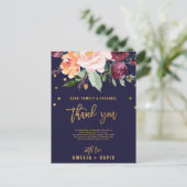 Carte de réception Merci Floral Automne (Debout devant)