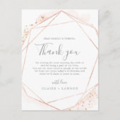 Carte de réception Merci rose or (Devant)