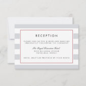 Carte de réception Metro Stripe | Cranberry (Devant)