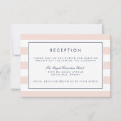 Carte de réception Metro Stripe | Rose poudré et m (Devant)