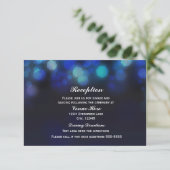 Carte de réception Midnight Blue Sky Bokeh Lights (Debout devant)
