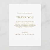 Carte de réception minimaliste classique en Merci (Devant)