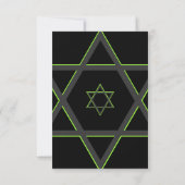 Carte de réception Mitzvah Bar noir et vert 2 (Dos)