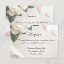 Carte de réception modèle mariage blanc à personna