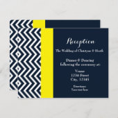 Carte de réception moderne Chevron Navy bleu et ja (Devant / Derrière)