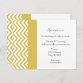 Carte de réception moderne Chevron White & Gold We (Devant / Derrière)