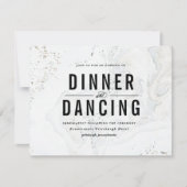 Carte de réception moderne de mariage en marbre |  (Devant)