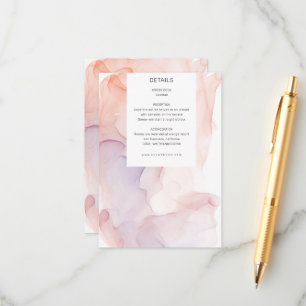 Carte de réception moderne et élégante en soie tra