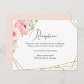 Carte de réception moderne Floral géométrique de m (Devant / Derrière)