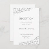 Carte de réception moderne Gris Foliing (Devant / Derrière)