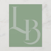 Carte de réception moderne, initiales (Dos)