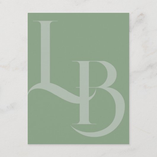 Carte de réception moderne, initiales (Dos)