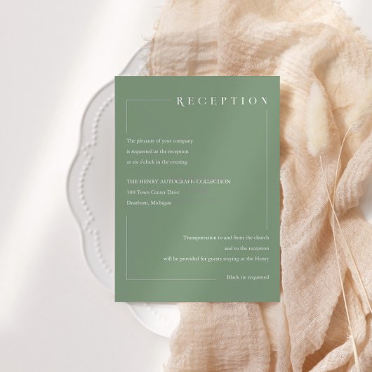 Carte de réception moderne, initiales