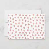 Carte de réception moderne Rose Gold Love Wedding (Dos)