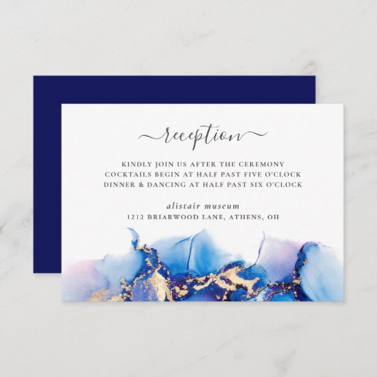 Carte de réception moderne Watercolor Wedding (Devant / Derrière)