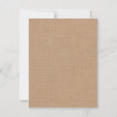 Carte de réception monogrammée en toile de jute vi (Dos)