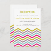 Carte de réception Motif Retro Chevron colorée (Devant / Derrière)