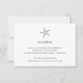 Carte de réception Navy & White Starfish (Devant)