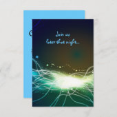 Carte de réception Neon Star Bar Mitzvah Party (Devant / Derrière)