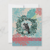 Carte de réception Oiseaux Amoureux sur Couronne F (Dos)