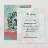 Carte de réception Oiseaux Amoureux sur Couronne F (Devant / Derrière)