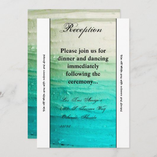 Carte de réception Ombre Blue Frosting 3,5 x 7 (Devant / Derrière)