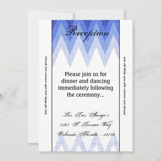 Carte de réception Ombre Chevron Blue 3,5 x 7 (Devant)