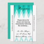 Carte de réception Ombre Chevron Turquoise 3,5 x 7 (Devant / Derrière)