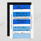 Carte de réception Ombre Stripe Bleu Fade 3,5 x 7 (Devant / Derrière)